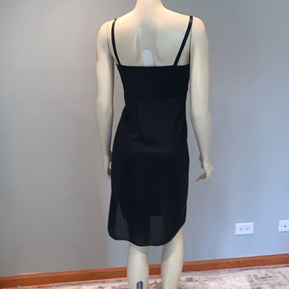 Vintage Black Nylon Slip Dress Size Medium - Picture 5 of 9